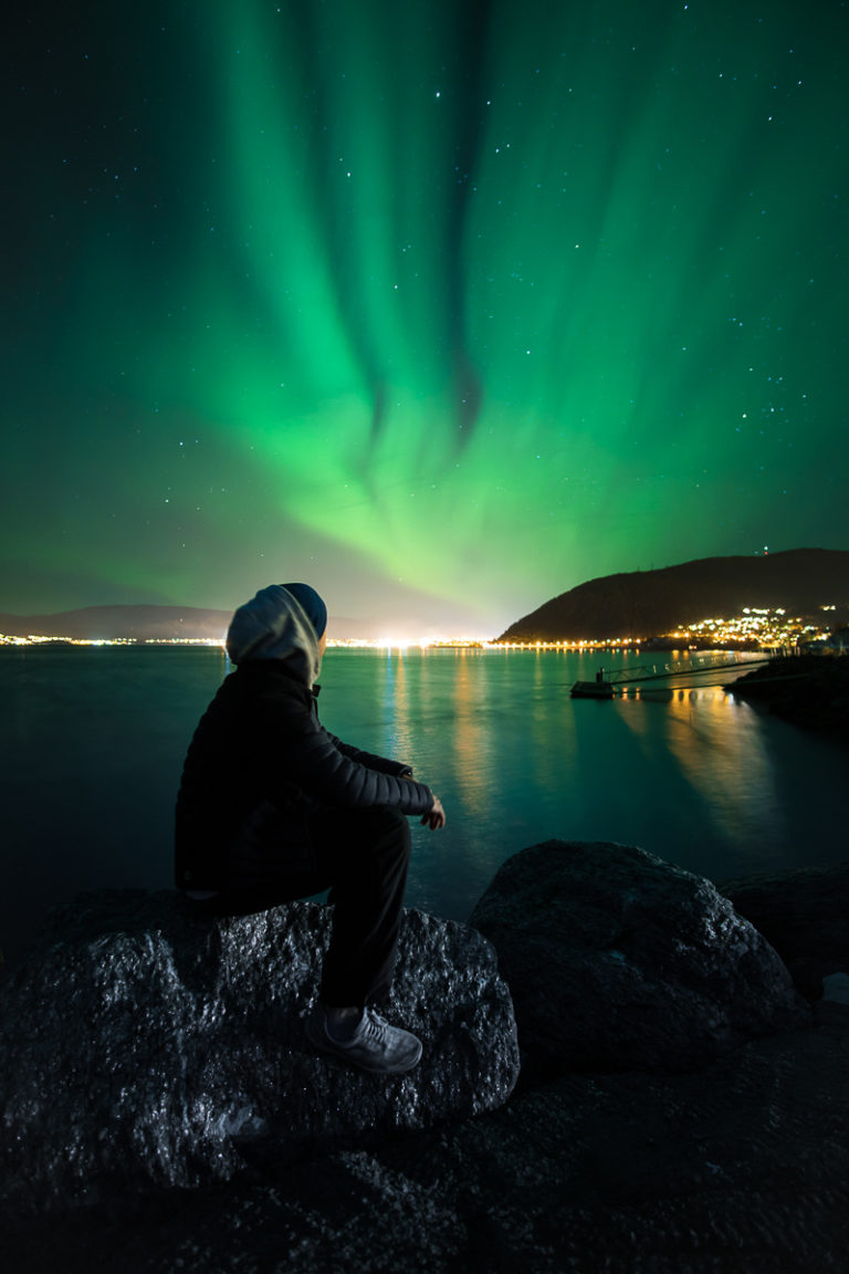 When you sit on a rock with a good jacket on, the Northern Lights sometimes turn up © Simon Fossheim