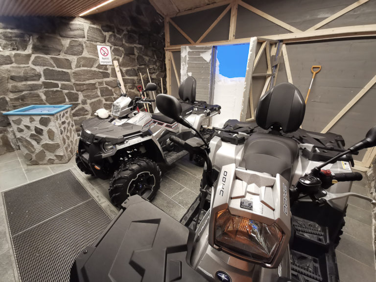 ATV parking. If the vehicles were to be found after the storm, they had to be indoor © www.71-nord.no