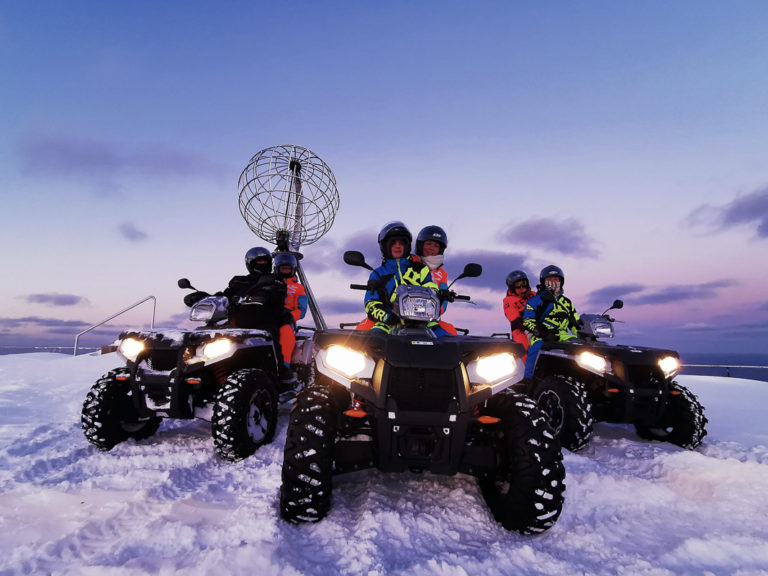 At the North Cape under pink pastel skies during the Polar Night ©www.71-nord.no