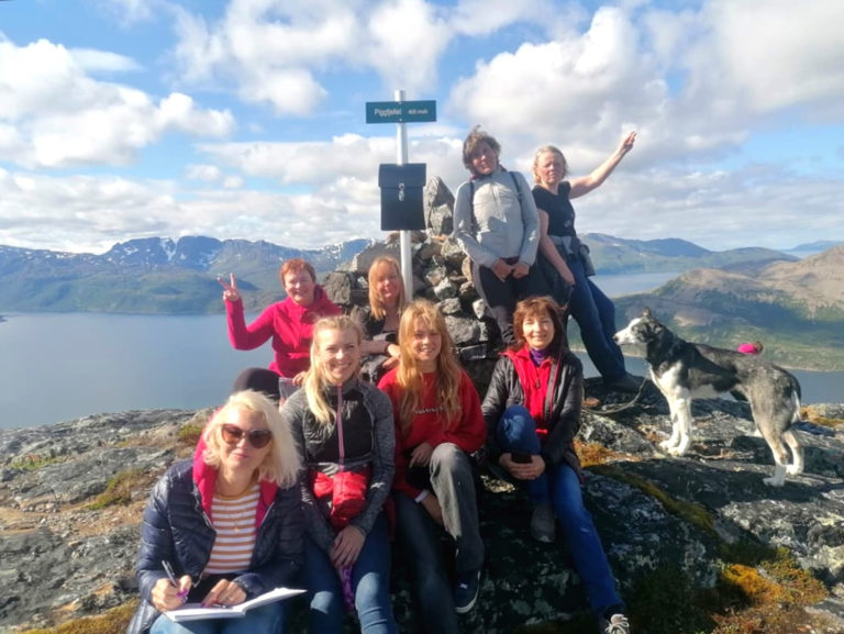 A happy lot on a mountain in Seiland Island © Seiland House